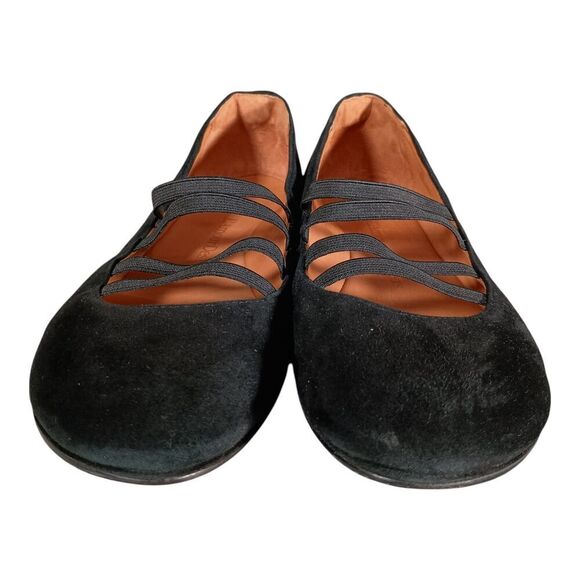 L’amour Des Pieds Caiden Hidden Wedge Flat Round Toe Black Suede Womens 9 M - Picture 5 of 11